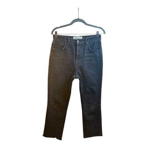 Reformation Denim - Reformation Women’s High Rise Button Fly Skinny Jeans Raw Hem Black  Size 27